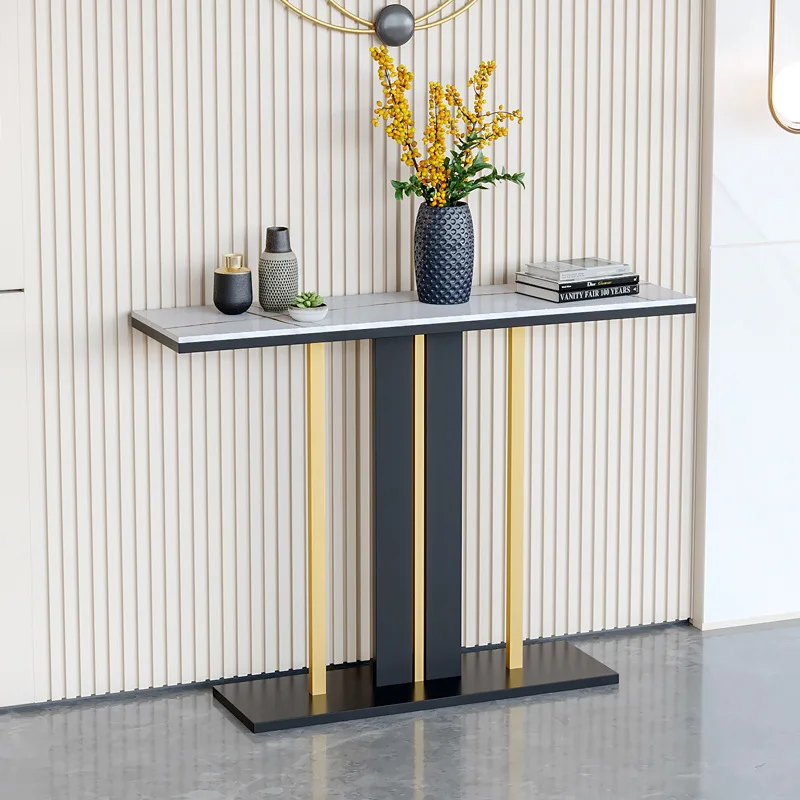 Modern simple entrance table Art decoration end view Living room corridor against the wall Light luxury rock