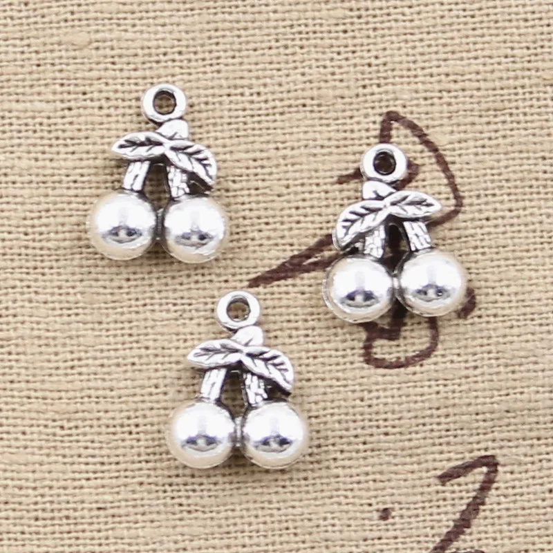 20pcs Charms Cherry 14x11mm Antique Bronze Silver Color Plated Pendants Making DIY Handmade Tibetan Bronze Silver Color Jewelry