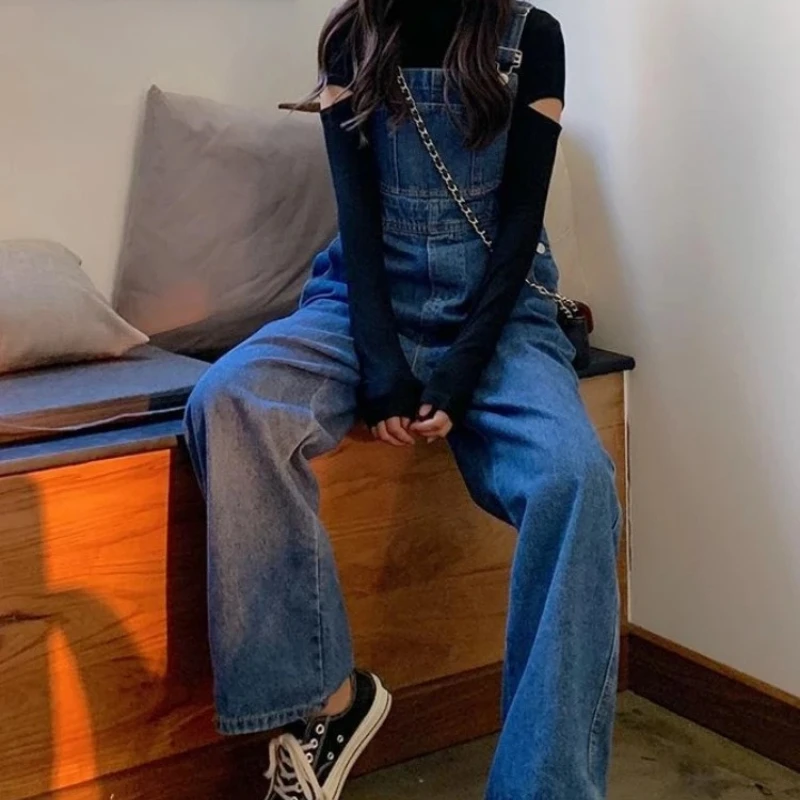 Women's Niche Design Sense Workwear Denim Overalls High Waist Wide Leg Loose Fit Autumn Winter 2026 New Arrival