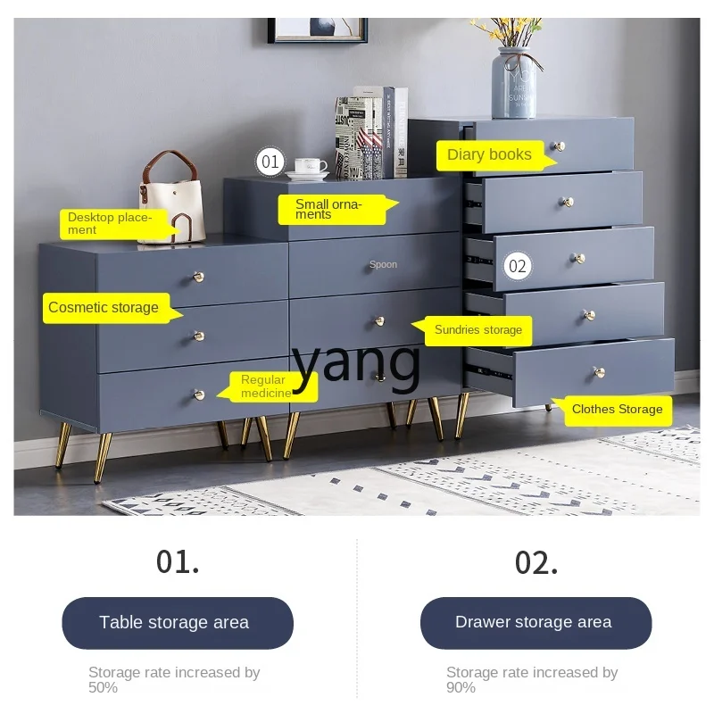lmm Modern Drawer Living Room Storage Storage Large Chest of Drawers Bedroom Simple
