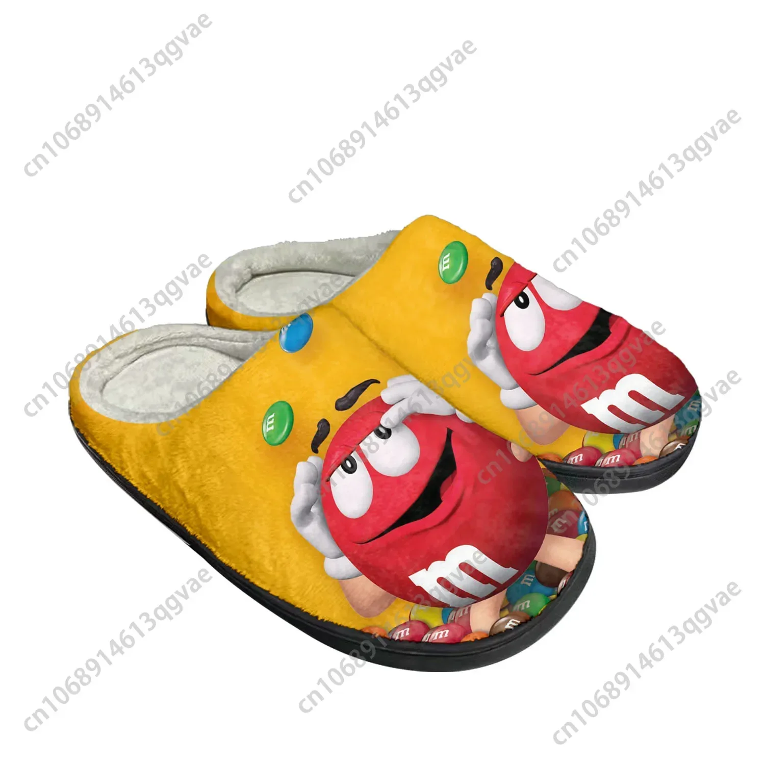 

M Chocolate Cartoon Home Cotton Custom Slippers Mens Womens Sandals Plush Bedroom Casual Keep Warm Shoe Thermal Slipper Black