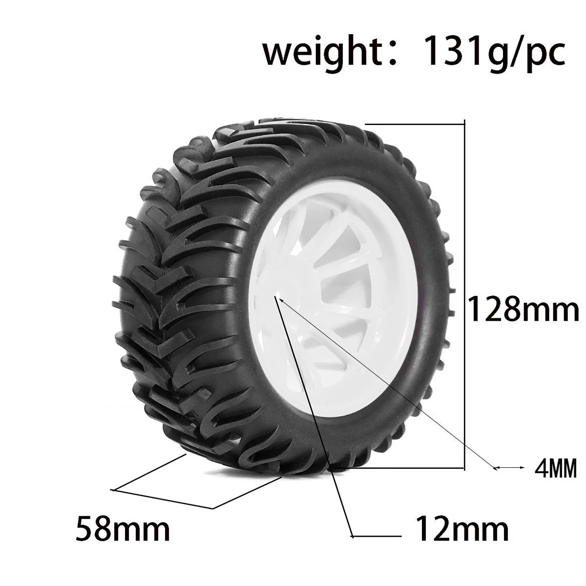 RC Truck Tires and Wheels for Arrma Granite Voltage Oil powered Car 94188 HSP Unlimited 1:10 electric Car 94111 Larg