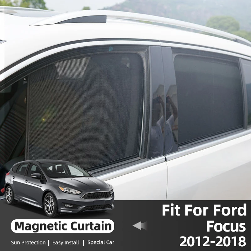 For Ford Focus 3 MK3 Hatchback 2011-2018 Side Window Sun Shade Visor Magnetic Car Sunshade Front Rear Windshield Curtains Shield