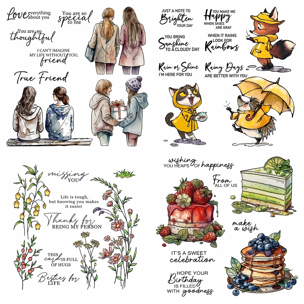 Love Best Girls Great Friendship Metal Cutting Dies And Clear Stamp Sentiments Silicone Stamps for Card Making Decoration