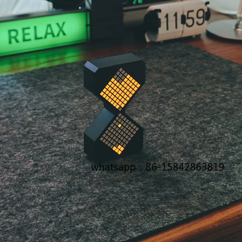 Black Tech Electronic Hourglass, Creative Desk Ornament