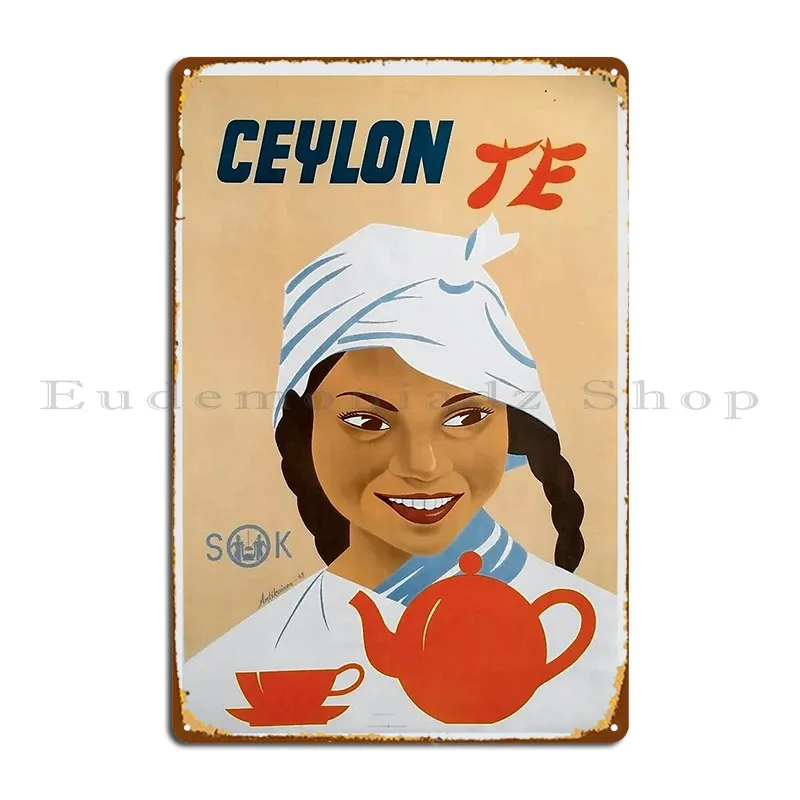 Old Ceylon Tea Advertisement Metal Plaque Poster Cinema Garage Pub Customize Living Room Tin Sign Poster