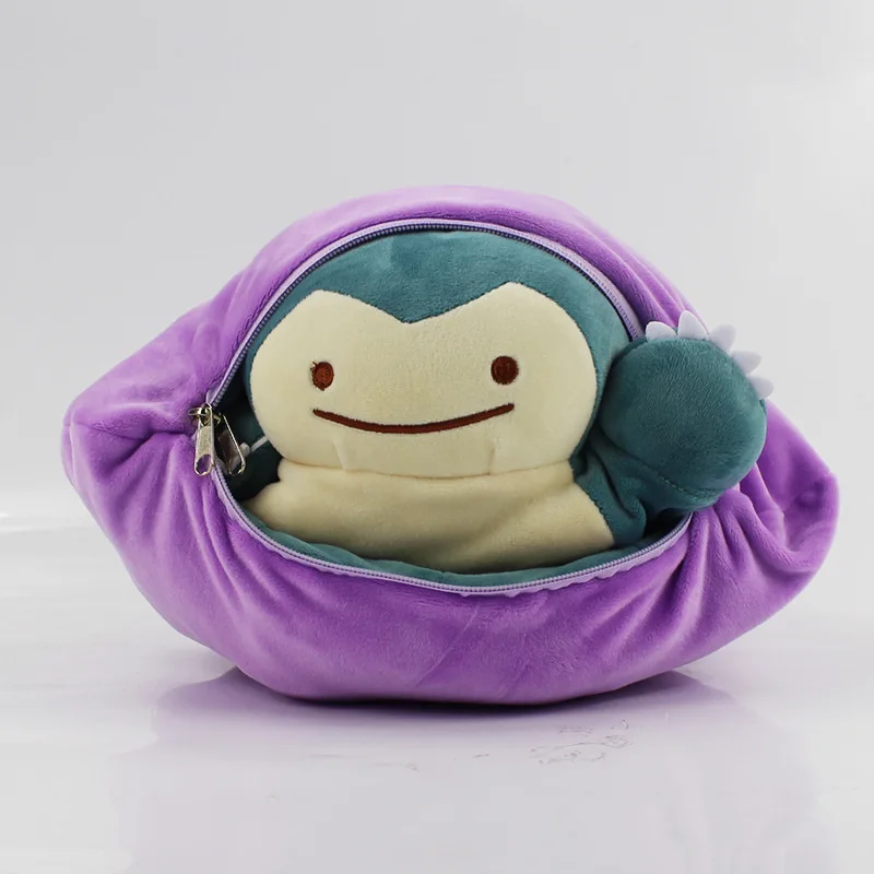 Pokemon 30Cm Speciale Ontwerp Ditto Snorlax Knuffel Metamon Inside-Out Ditto Wordt Snorlax Gevulde Pop Kussen Kussen