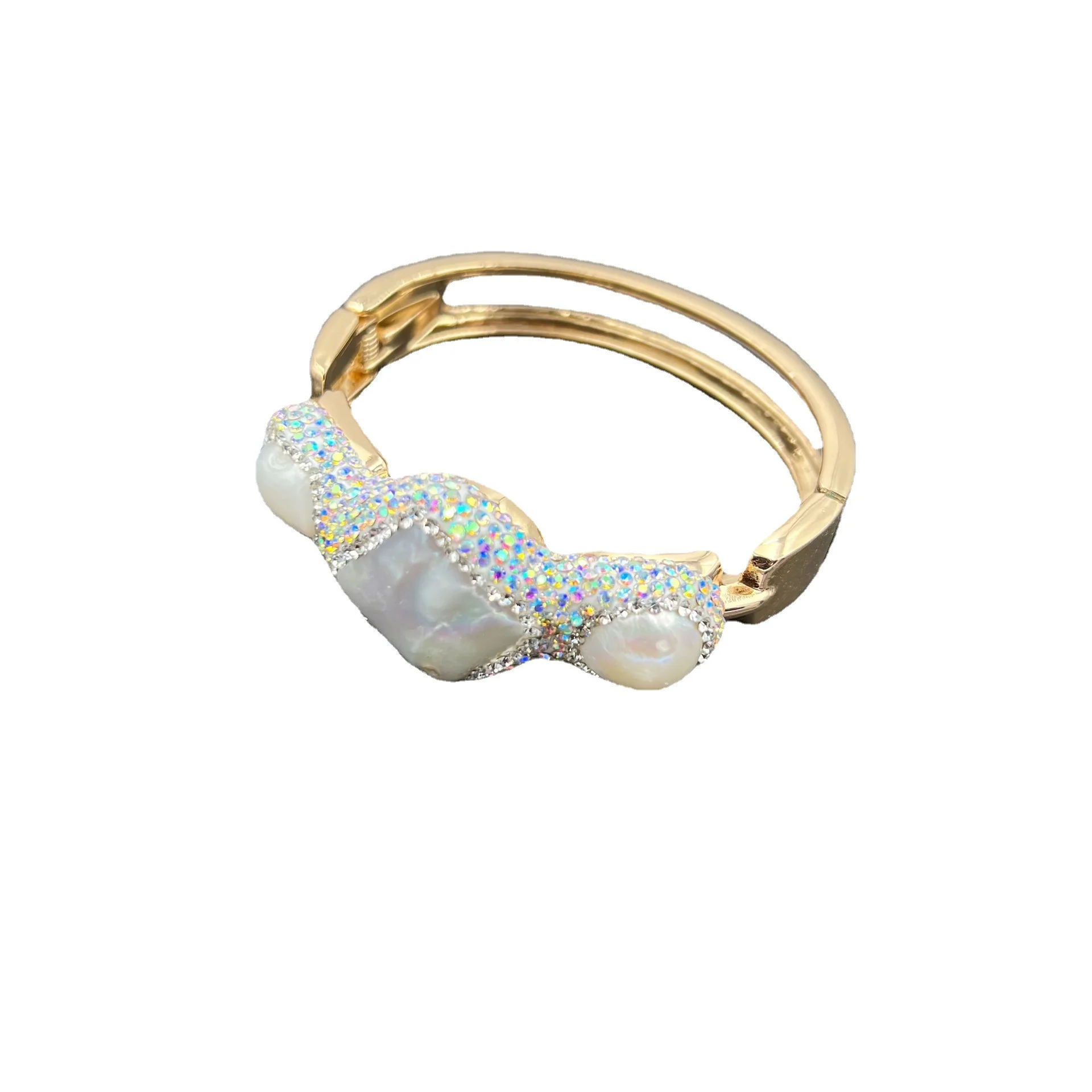 European new baroque special-shaped pearl bracelet ring fashion personality bracelet ring color retention electroplating