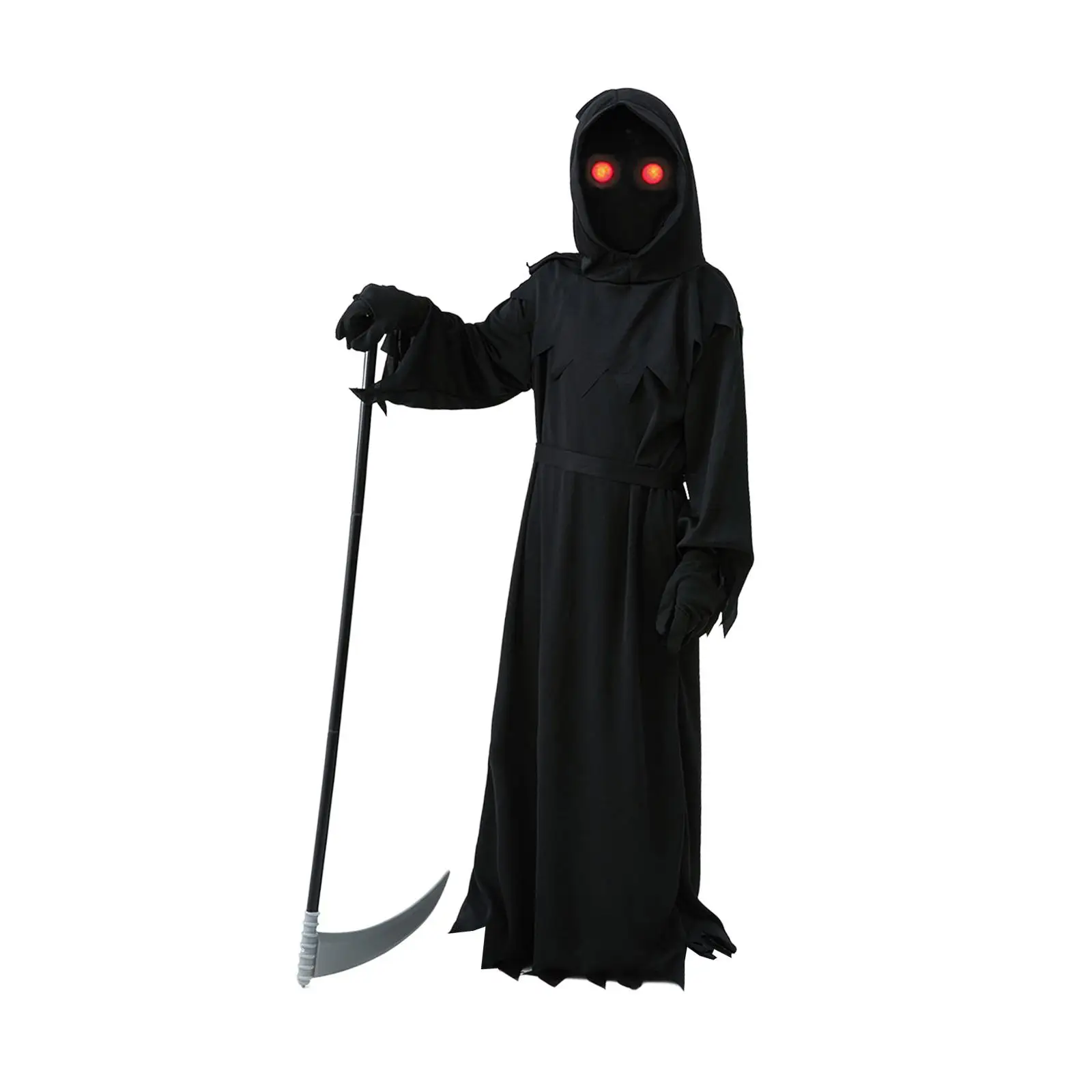 Halloween Grim Reaper Kostuum Cosplay Kids Enge Capuchon Grim Reaper Kostuum Gewaad Voor Toneelvoorstellingen Gemaskerd Feest Gunst
