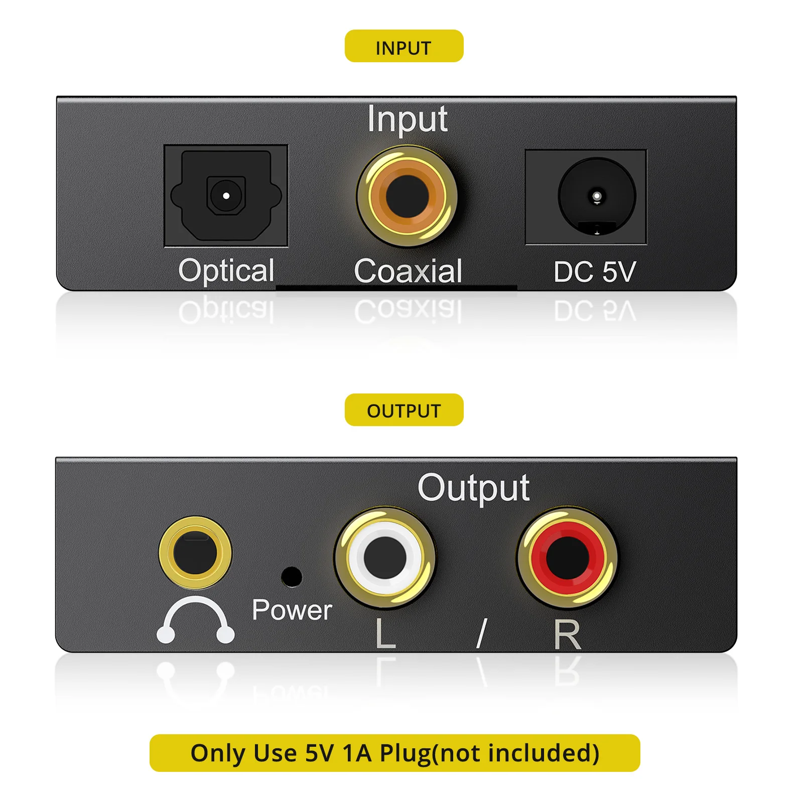 PROZOR 192KHz Digital to Analog Audio Converter DAC SPDIF Optical to Analog L/R RCA Converter Toslink to 3.5mm Jack Out Adapter