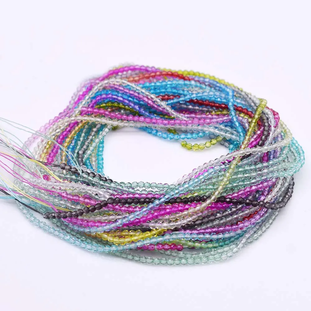 2x2mm 170pcs Gradient Color Crystal Glass Beads Small Seed Round Faceted Loose Spacer Beads For Jewelry Making DIY Necklace