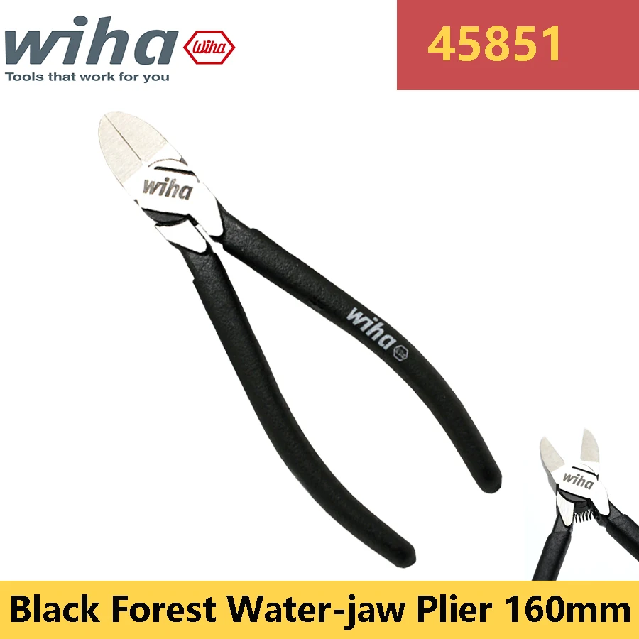 

WIHA 45851 Black Forest Water-jaw Plier 160mm Plastic Plier with Opening Spring Cutting Tool Easy Cutting Diagonal Pliers