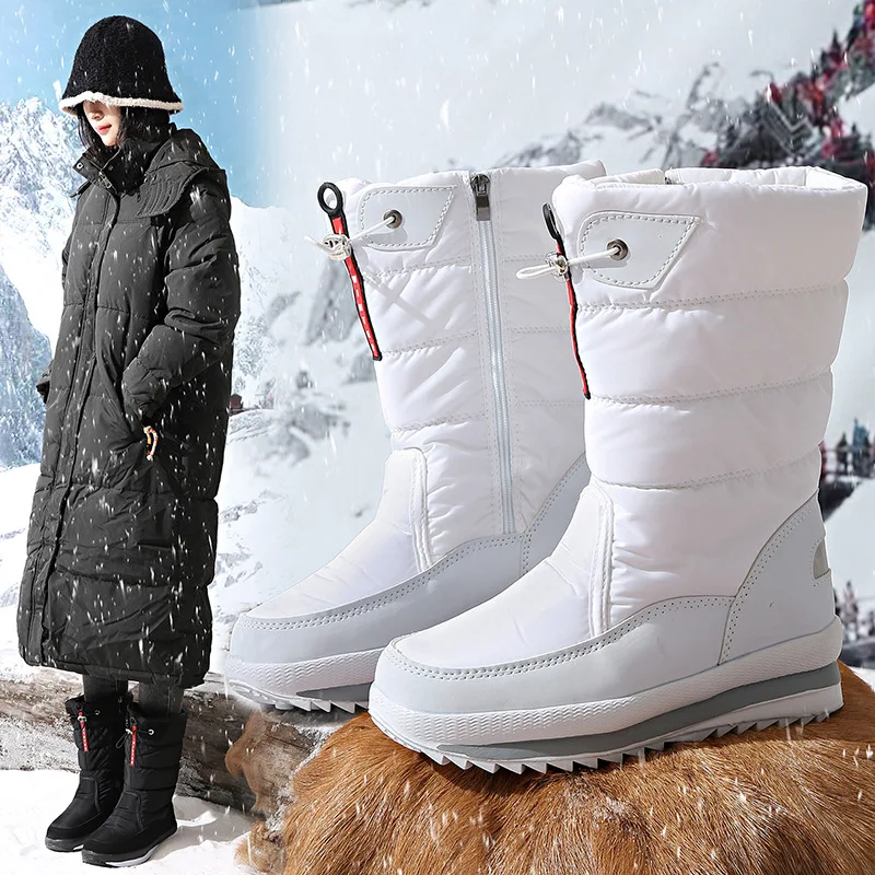 

Зимние женские высокие сапоги для активного отдыха, непромокаемые, до нулевого градуса, с противоскользящей подошвой, на плюшевой подкладке, очень теплые