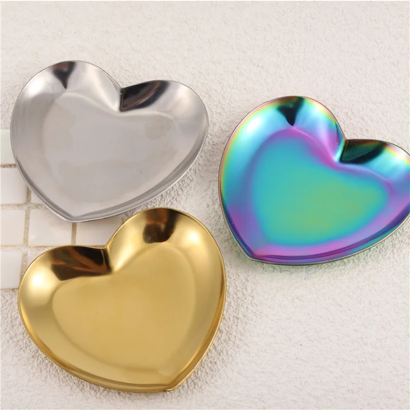 1PC Stainless Steel Manicure Palette Nail Art Painting Gel Palette DIY Heart-shaped Nail Display Board Mixing Color Pallet