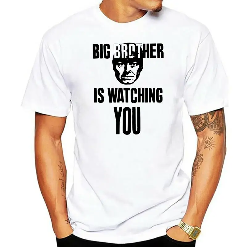 Men T Shirt big brother is watching you 1984 George Orwell yellow tshirts Women T-Shirt