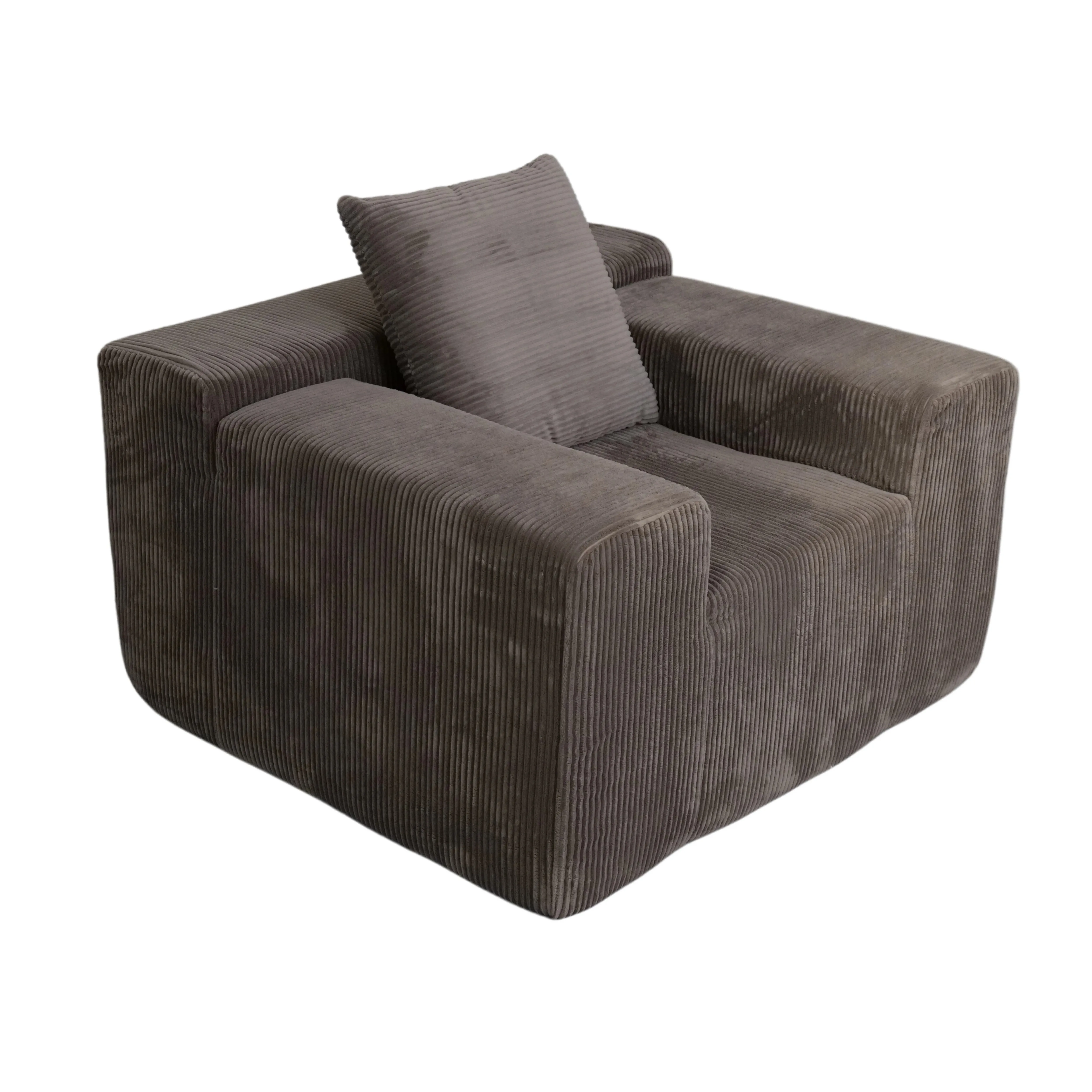 #Modern Compressed Square Sectional Sofa Set Luxury Fabric with Durable Design for Living Room Boneless Couch