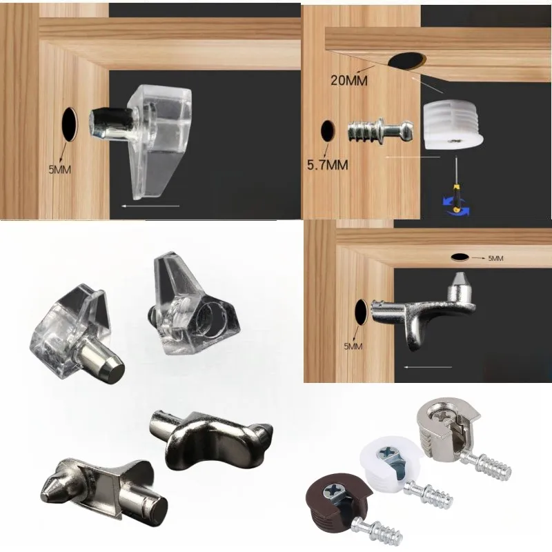 10Sets Connector Invisible Cabinet Furniture Black Cabinets Cupboard Screw Fastener Bracket Holder Iron Screws Hidden Connectors