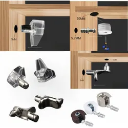 10Sets Connector Invisible Cabinet Furniture Black Cabinets Cupboard Screw Fastener Bracket Holder Iron Screws Hidden Connectors