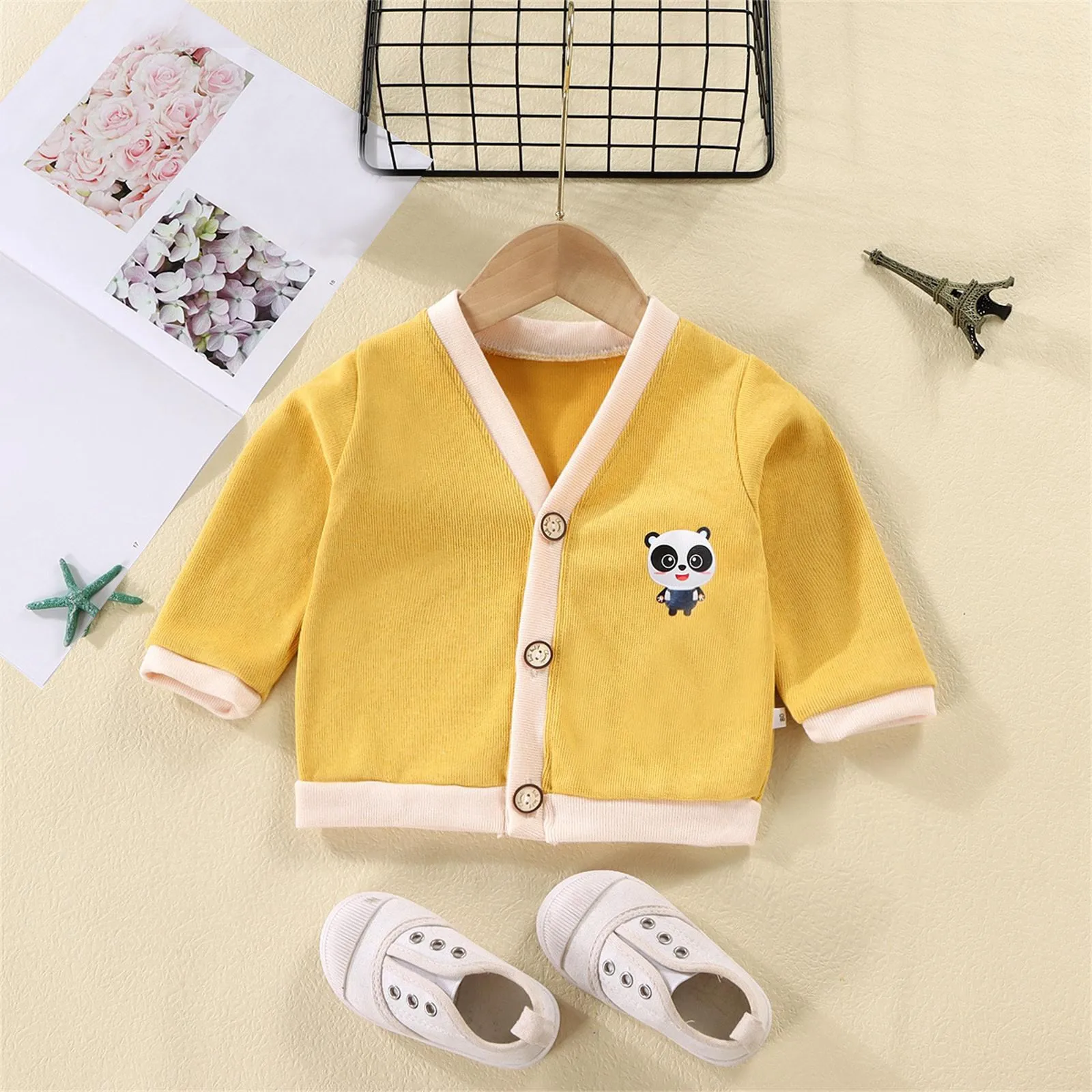 Cartoon Infant Knitted Cardigan Coats Baby Boys Girls Sweater Coats Toddler Clothes 0-5Y Boys Girls Warm Clothes Spring Autumn