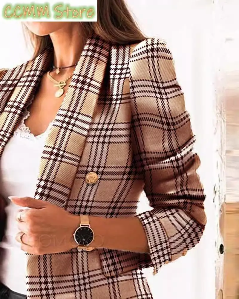 Women Blazer for Office High Quality Women Suit Tops Colorful Washable Casual Slim Women Blazer Double-breasted Overcoat