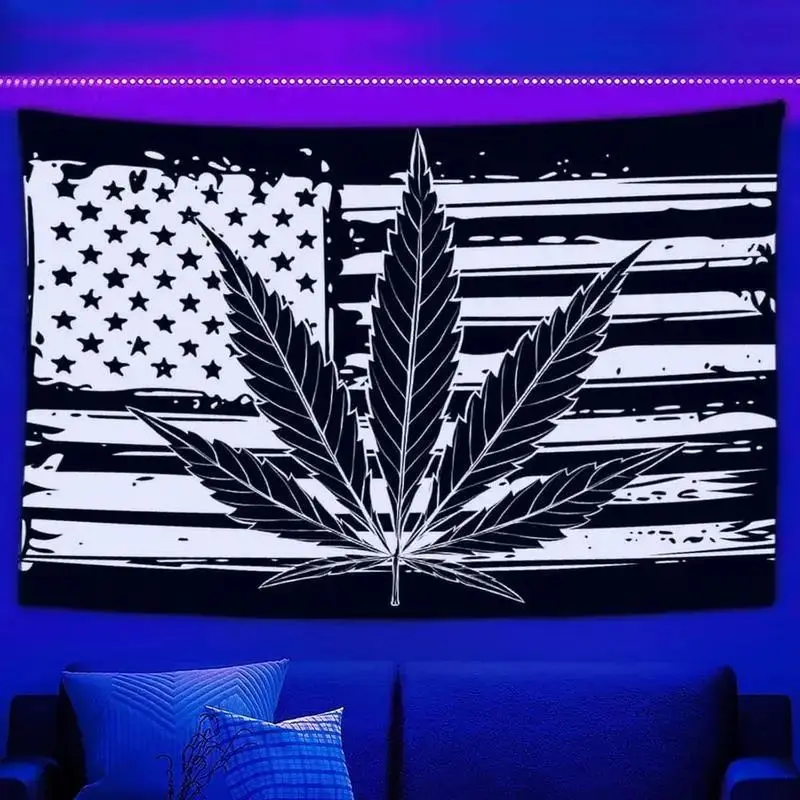 VIKAMA American Flag Leaf Gothic Grunge Art Tapestry Wall Hanging for Bedroom Living Room Dorm Room Aesthetic Decor