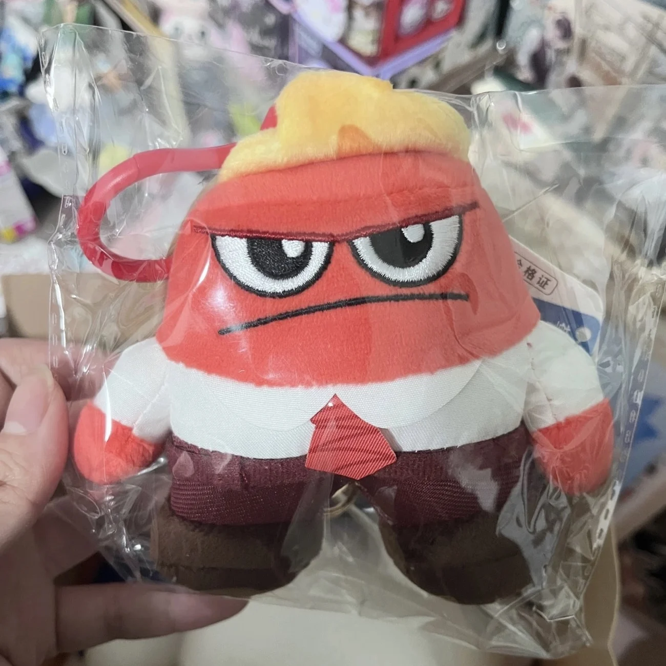 Cute Inside Out Plush toy pendant cartoon Disney anime Doll backpack pendant kawaii Joy Sadness keychain girl's birthday gift