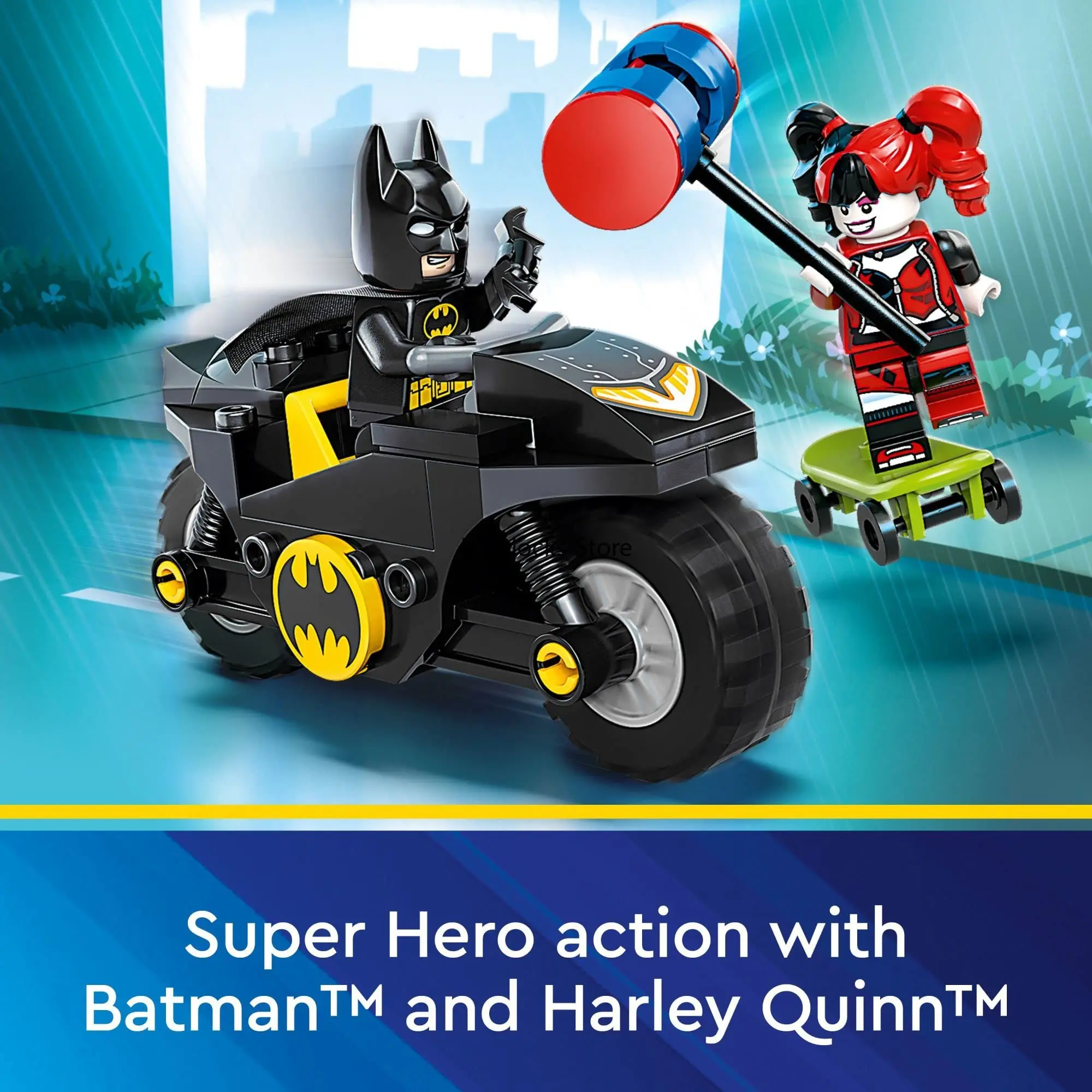 LEGO DC Super Heroes Batman Versus Harley Quinn with Skateboard Motorcycle 76220 Building Toy Set for Kids Boys Girls (42Pieces)