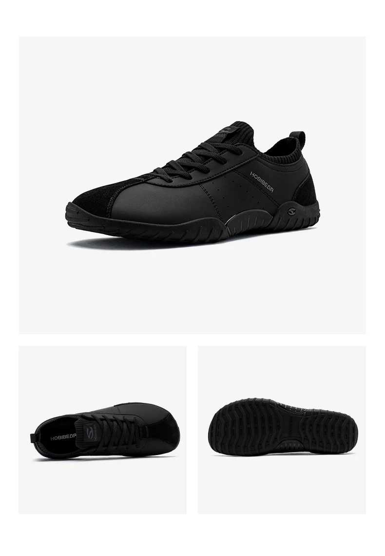 HOBIBEAR Sneaker mit breiter Zehenbox für Herren und Damen, minimalistische Wanderschuhe aus Kunstleder, leichte Schnür-Freizeitsneaker – Detail 24