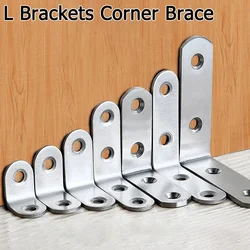 Stainless Steel 90 Degree Angle Corner Brackets with Screws L Joint Bracket Corner Brace Fastener for Furniture Shelves Cabinet