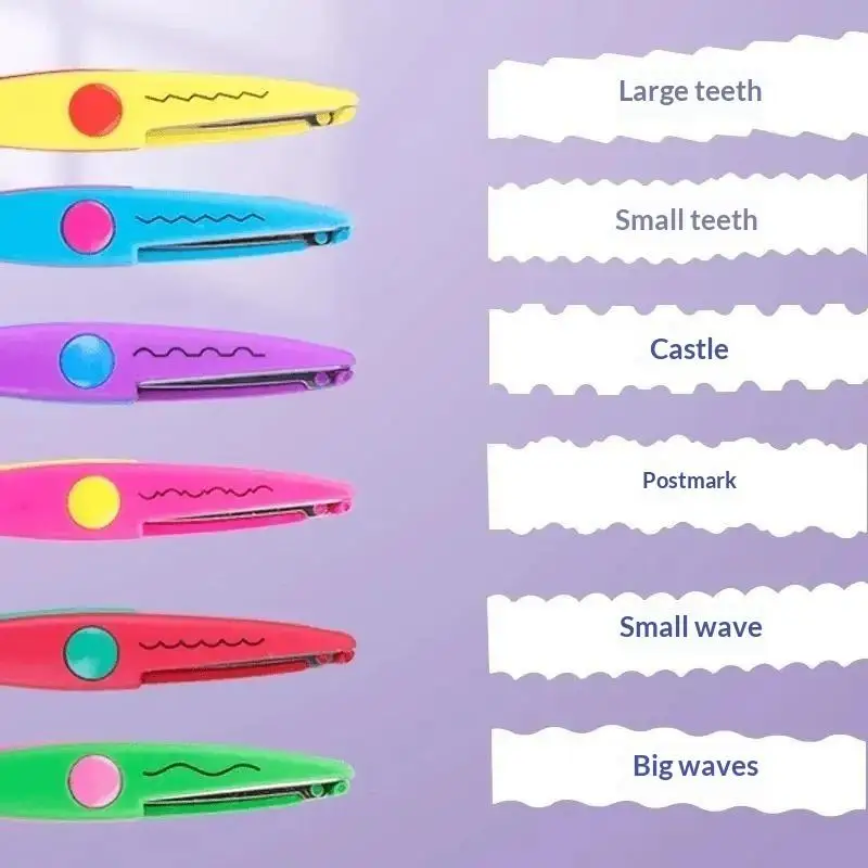 1Pc Craft Scissors Decorative Edge Hole Punch Colorful DIY Scrapbooking Tools For Kids Adults Card Making School