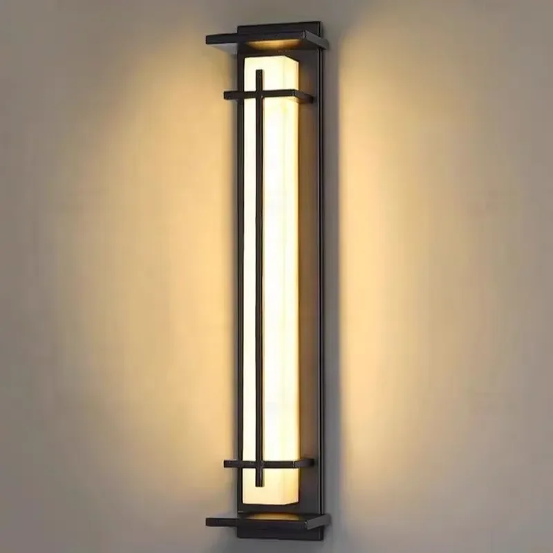 High-end design Chinese garden lights Villa indoor waterproof exterior wall lights Marble strip wall lights