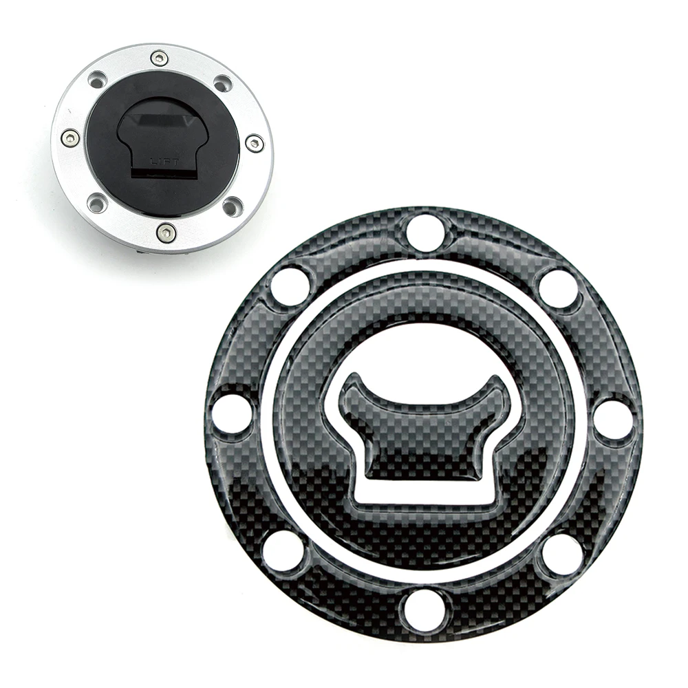 Motorcycle Fishbone Carbon Sticker＆Fuel Tank Gas Cap Cover Accessory Decal For Suzuki GSF GSR GSX GSXR 250 400 600 750 1200 1250