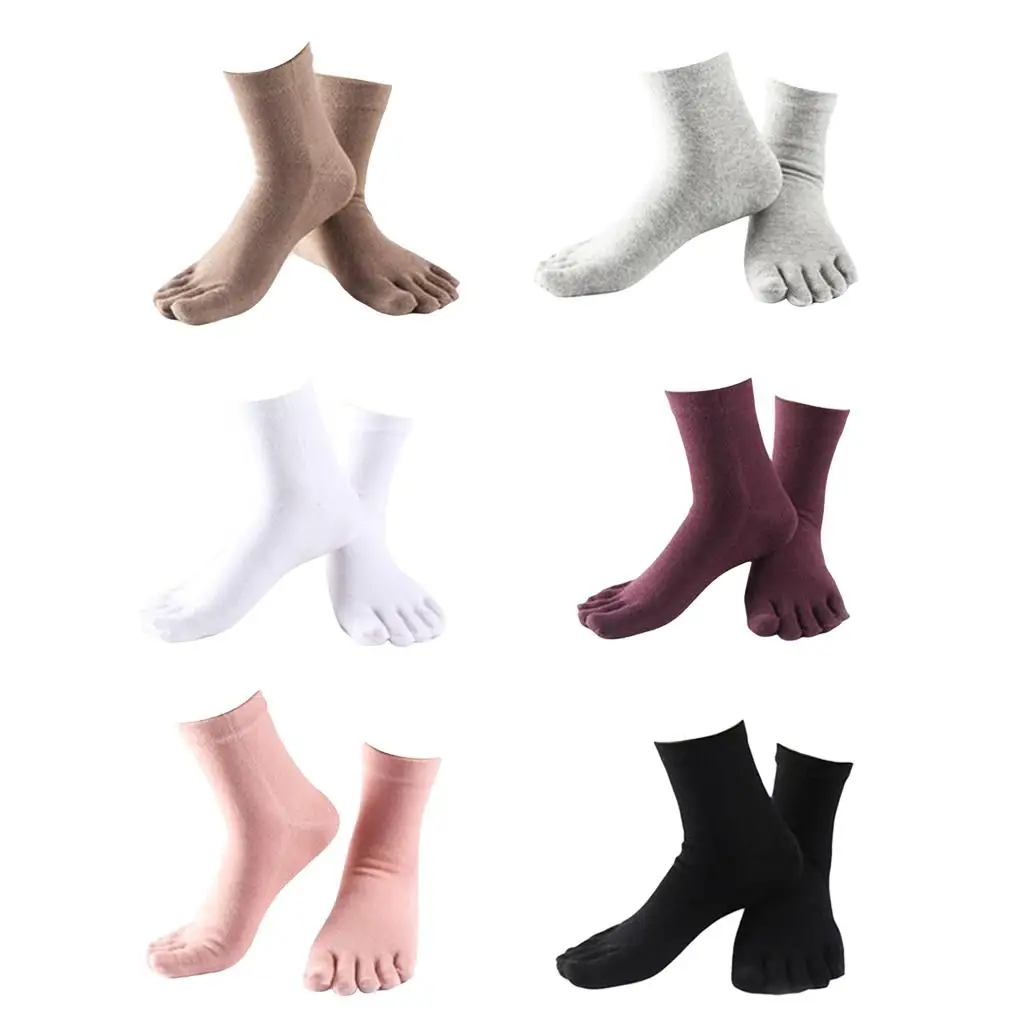 Moisture Wicking Five Toe Cotton Socks Comfortable Crew Athletic Socks and Tights for Women Men Outdoor Activities