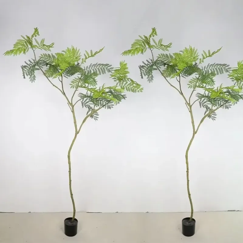 Artificial Tropical Tree Green Bonsai Plant Fake Foliage for Home Interior Decoration Modern Living Room Office Desk Ornament