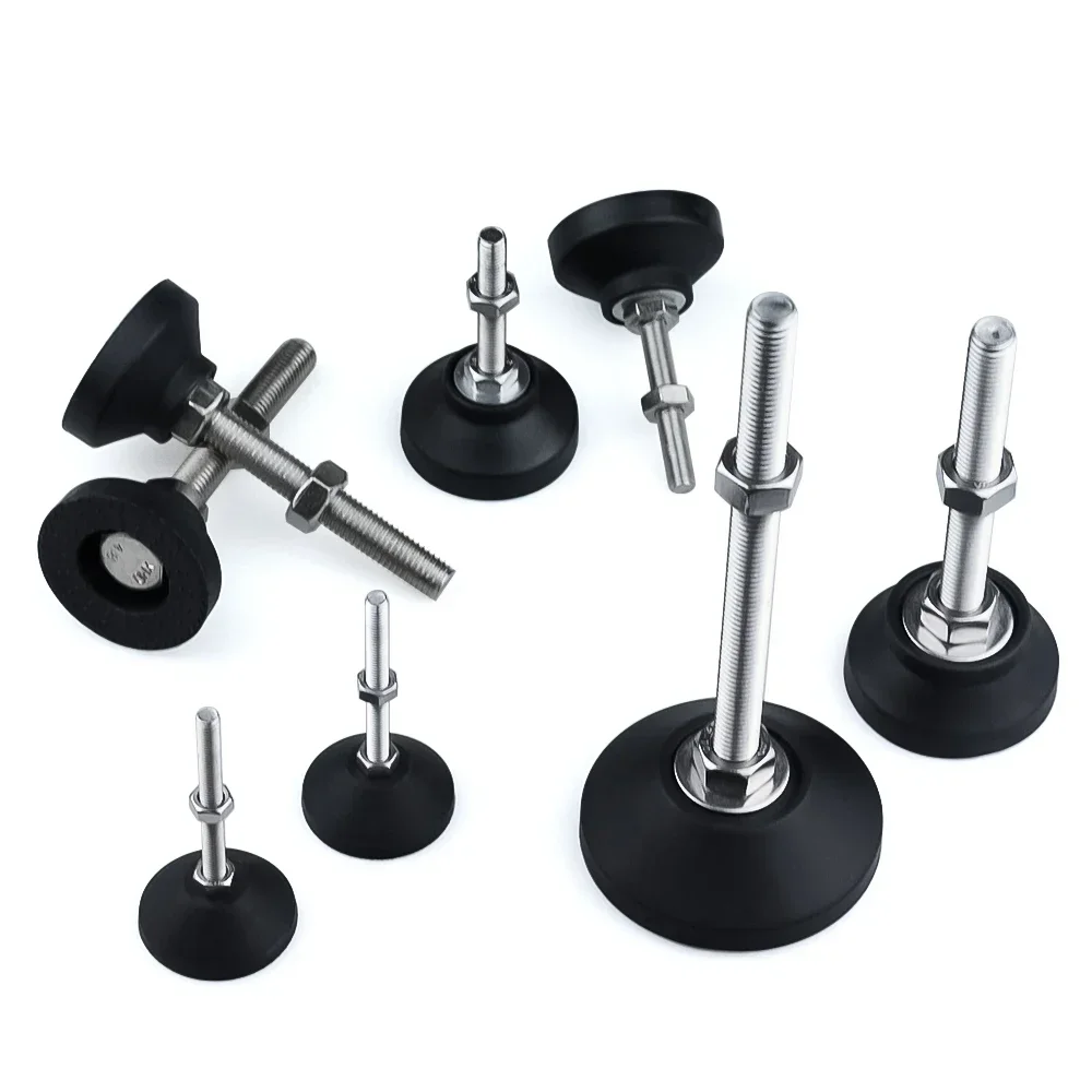 4 pz M8 M10 M12 tornio regolabile gamba Dia 50mm filettatura SS304 piedino in acciaio inox piedini di livellamento Base girevole gambe articolate