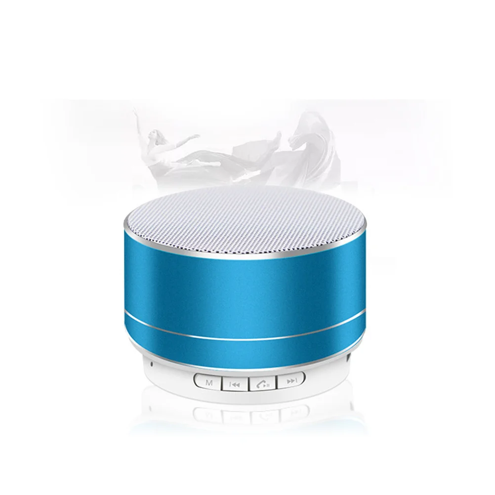 

Aluminum Alloy Wireless Blue Speaker Outdoor Portable Mini Metal Speaker LED Lights Card Fm Radio Outdoor Speakers