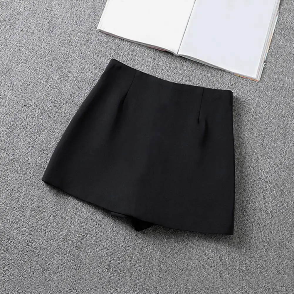 Women Skirt Elegant High Waist Women's Mini Skirt with Side Split Design A-line Silhouette Soft Polyester Fabric Anti-exposure