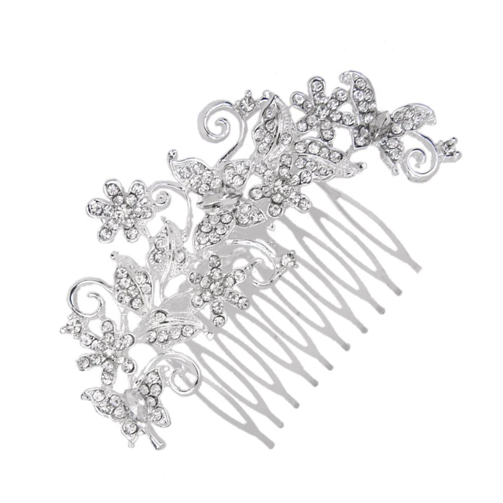 

Rhinestone Hair Comb Clip Pearl Wedding Slide Hairpiece Bridal Accessories For Brides Prom Party Elegant Stylish Bride