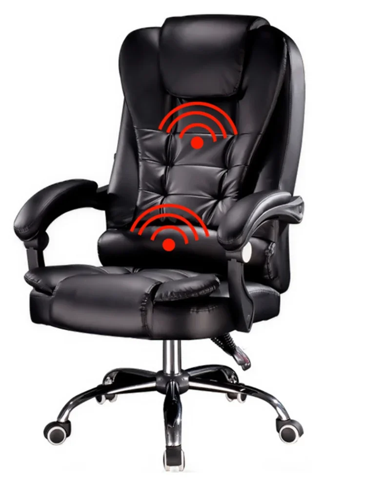 New products PU Leather boss computer chair office home swivel massage chair lifting adjustable chair With Footrest