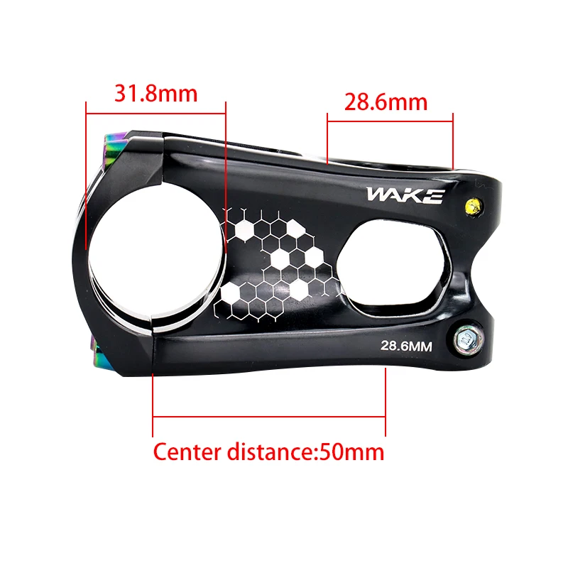 WAKE bicycle stem fashionable pattern lightweight and sturdy material 31.8mm forged stem suitable for road and mountain bikes