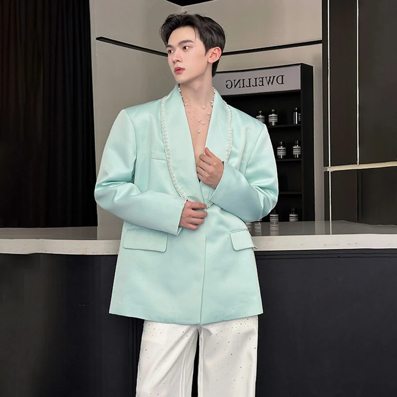 LUZHEN 2026 New Original Luxury Personalized Patchwork Neck Design Handsome Blazer Coat Men's Stylish Elegant Male Jacket JY9484