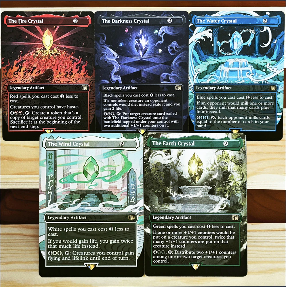 TCG Rare Exclusive Magical Game Holo Cards-The Fire/Darkness/Water/Wind/Earth Crystal