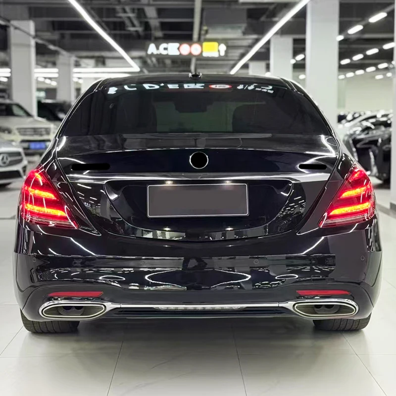 ترقية W221 2005-2013 إلى W222 S450 إصدار المصد الأمامي والمصد الخلفي طقم الجسم مناسب للفئة M-Bz S