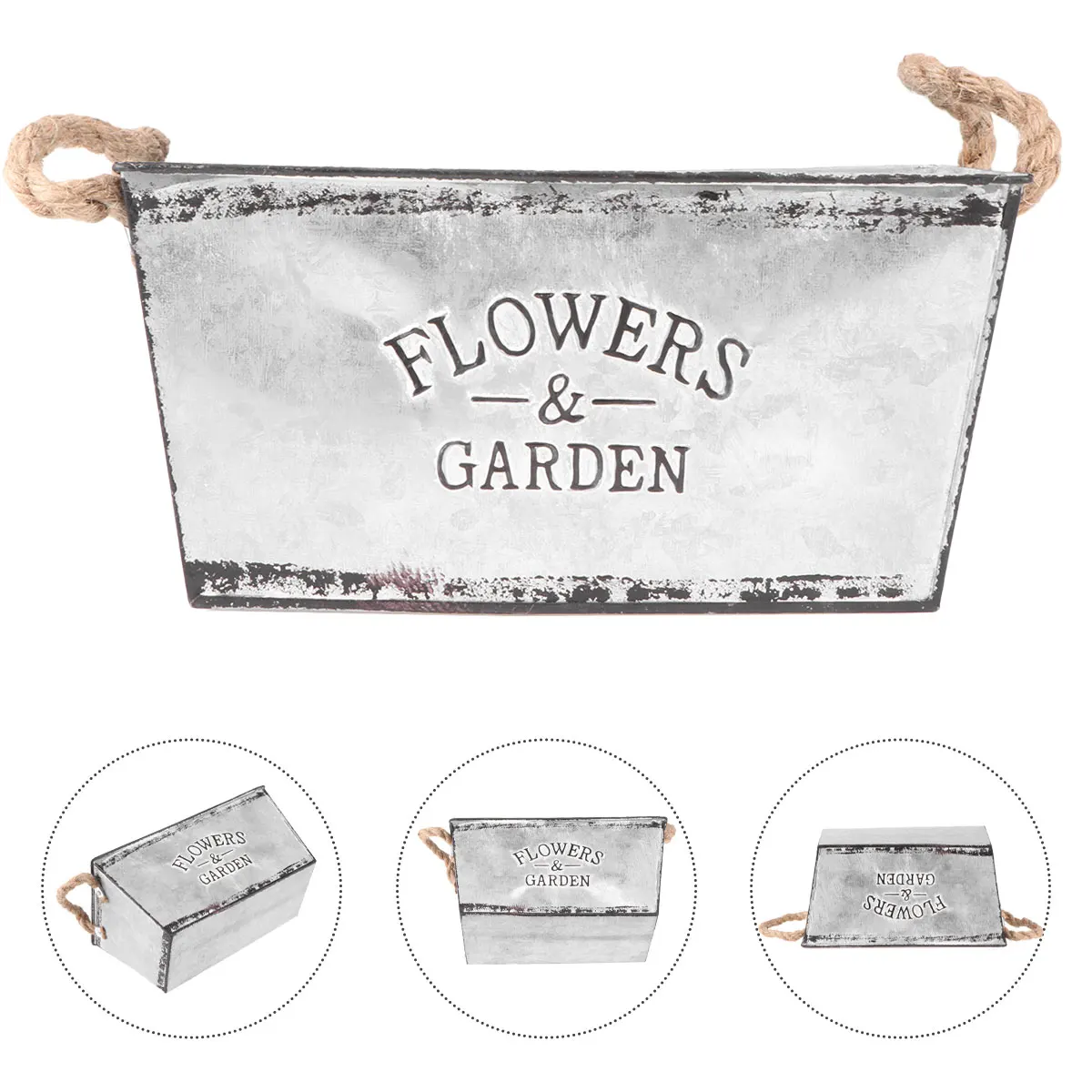 

Rustic Iron Handle Durable Hemp Rope Decorative Plant Holder for Dried Flowers Arrangement Buvketbucket Iron Handle Flower