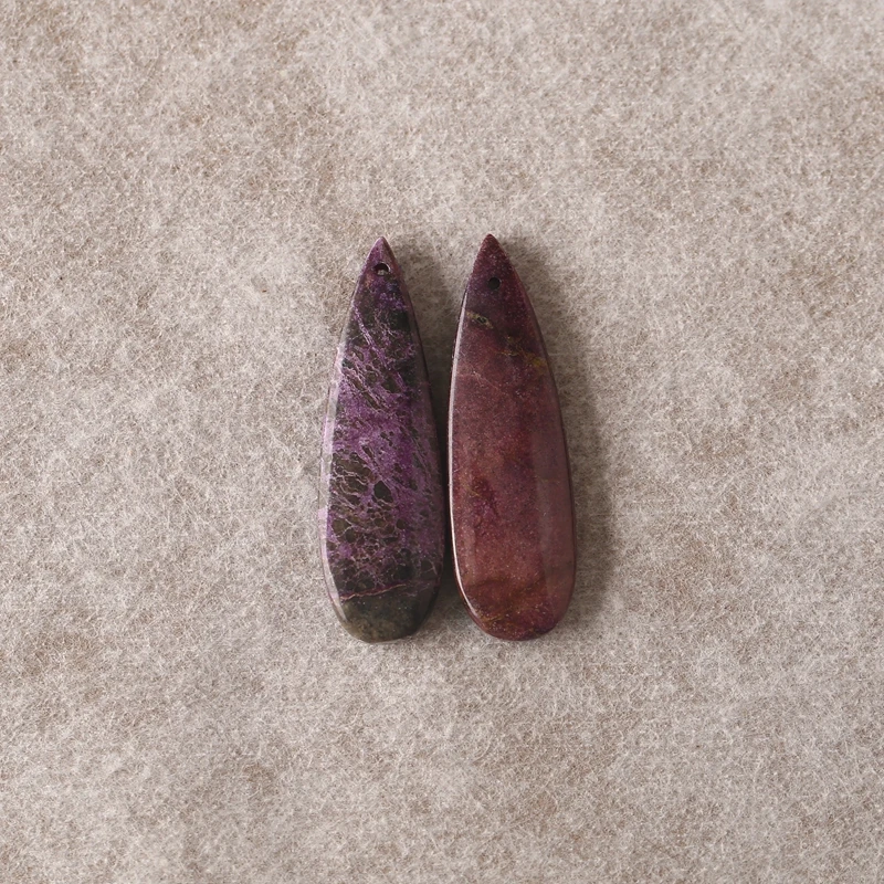 

Натуральный драгоценный камень, африканские фиолетовые серьги-бусины 42x13x4 мм, 5,6 г, полудрагоценные модные ювелирные аксессуары