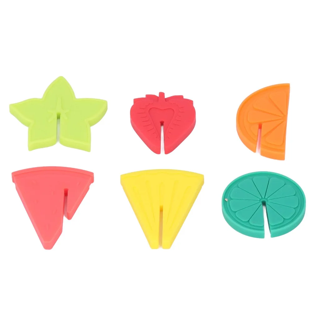 6 PCS Silicone Wine Glass Marker Fruit Pattern Reusable Drink Cup Label Practical Colorful Silicone Drink Tag Home Kitchen