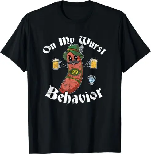 On My Wurst Behavior - Funny Bratwurst Oktoberfest T-Shirt