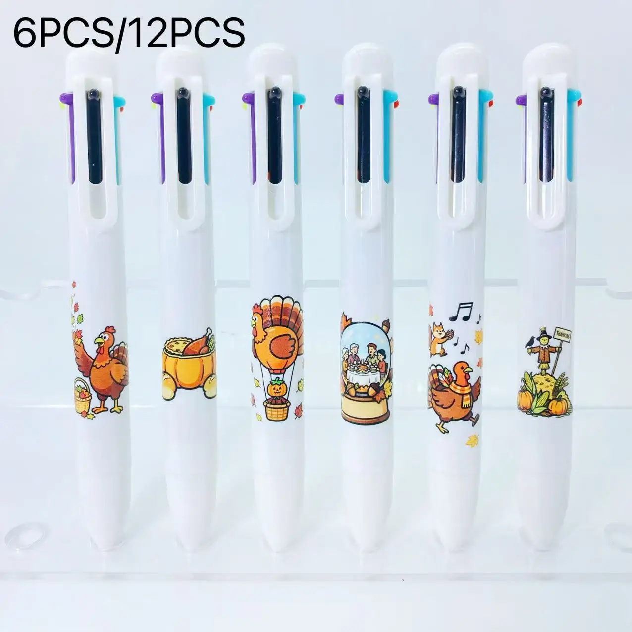 6 قطع/12 قطعة قلم للطلاب قلم مع 6 ألوان هدية هدية للطلاب