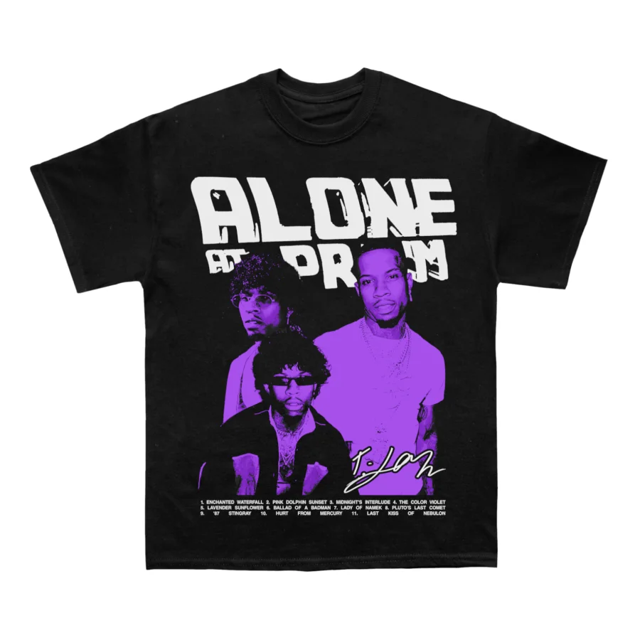 Tory Lanez Men Cotton TShirt Streetwear Vintage Hip Hop Black Purple