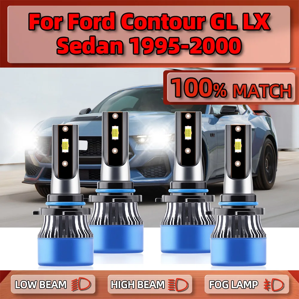 40000LM LED Headlamp 240W Car Headlight Bulbs 12V 6000K Plug & Play For Ford Contour GL LX Sedan 1995 1996 1997 1998 1999 2000